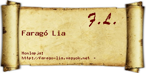 Faragó Lia névjegykártya