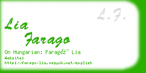 lia farago business card